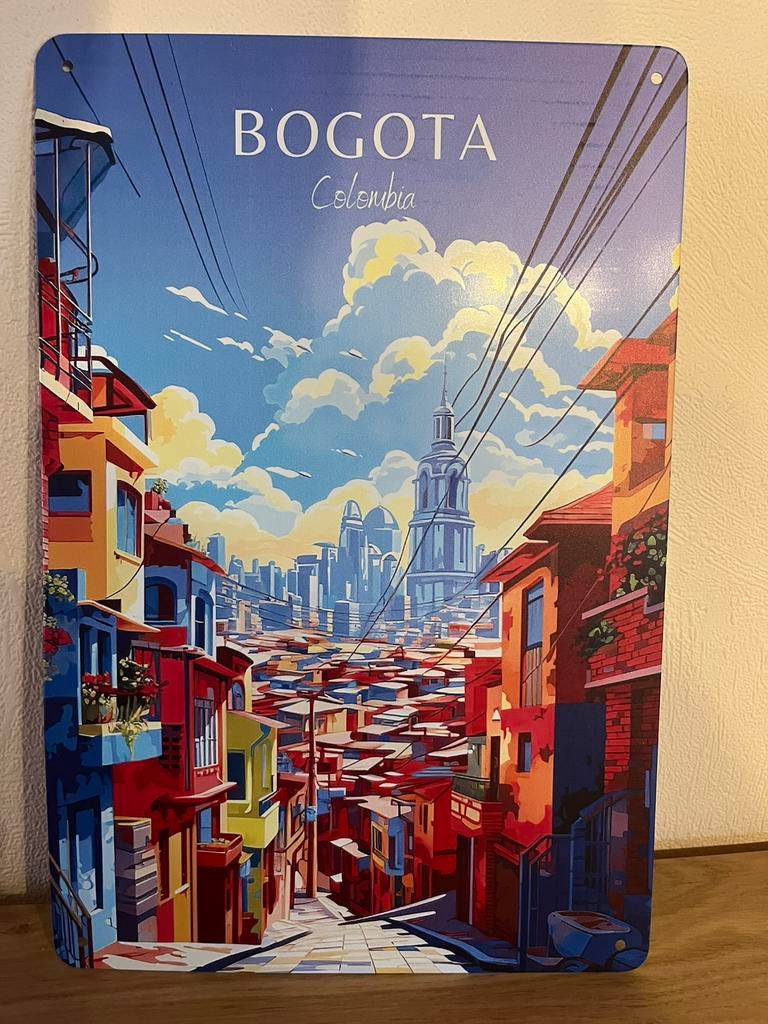 Plaque metallique Bogota Colombie, Maison & Meubles, Enlèvement ou Envoi, Comme neuf
