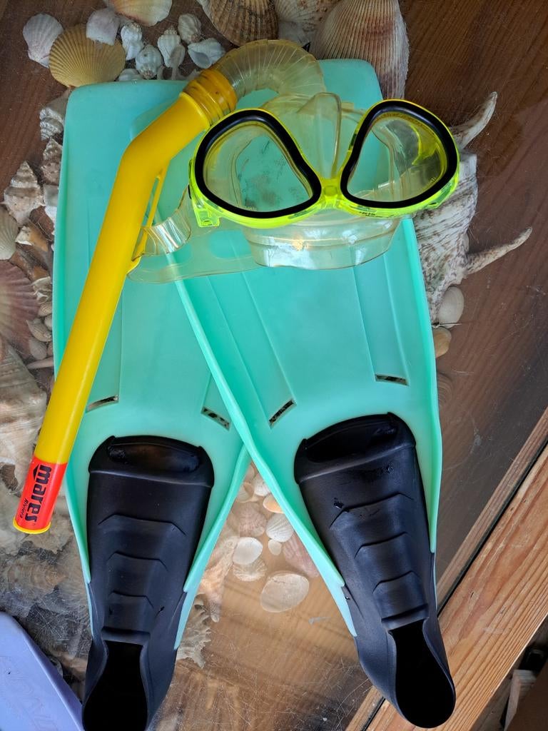 Snorkel brillen,en zwemvliezen en sandalen, Ophalen of Verzenden