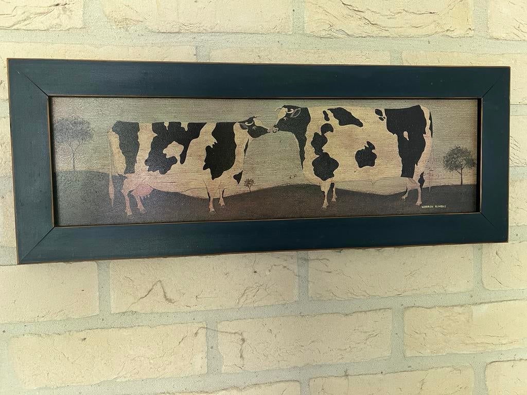 Landelijke Schilderij en bijbehorend krijtbord Warren Kimble, Antiek en Kunst, Kunst | Schilderijen | Klassiek, Ophalen