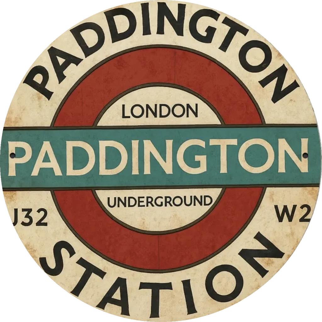 Metalen reclamebord Paddington Station - vintage mancave, Verzamelen, Ophalen of Verzenden, Nieuw, Reclamebord