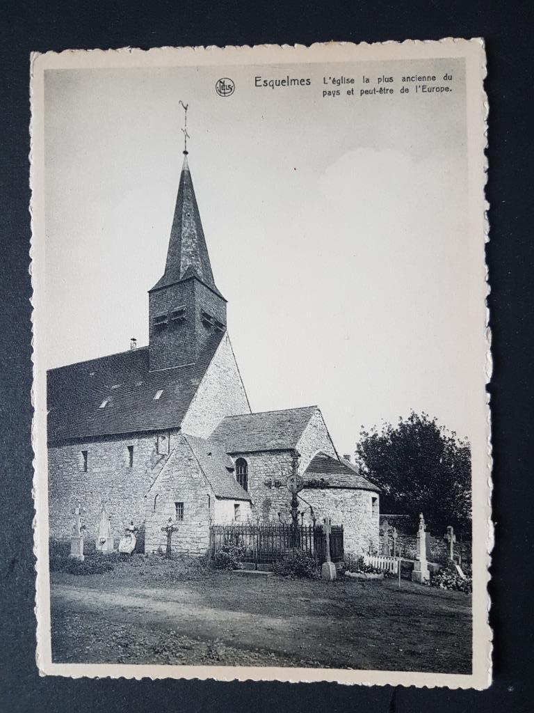 Carte postale Esquelmes L'Eglise la plus ancienne, Collections, Cartes postales | Belgique, Non affranchie, Hainaut, Enlèvement ou Envoi