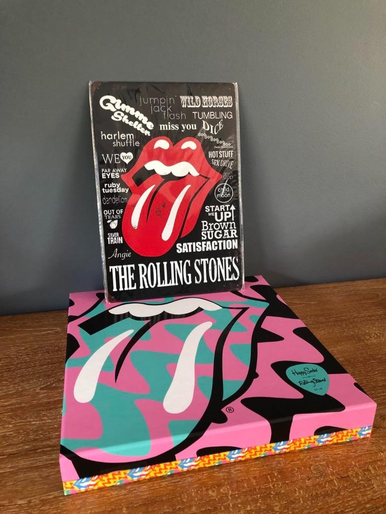 Rolling Stones Happy Socks box + NIEUW plaatwerkplaatje, Ophalen of Verzenden, Nieuw in verpakking, Overige formaten, Poprock