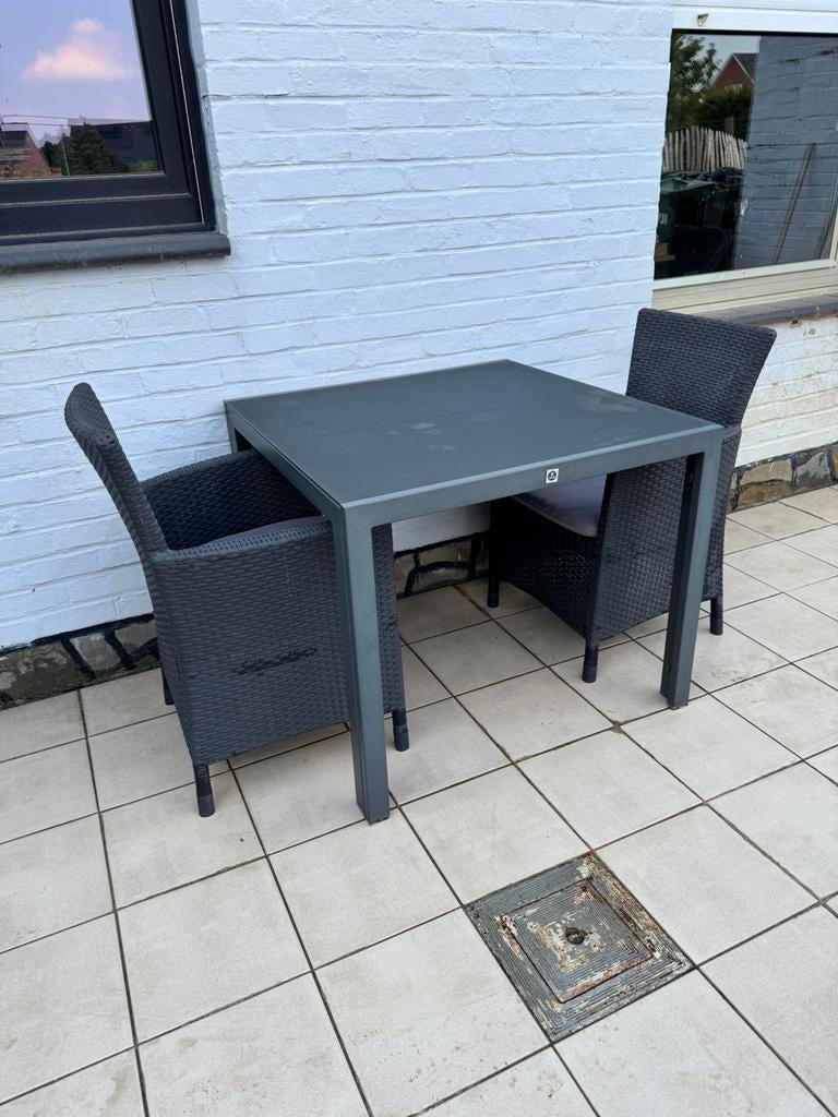 Table de jardin pour 2 personnes, Chaise, Salons de jardin, Aluminium, Enlèvement