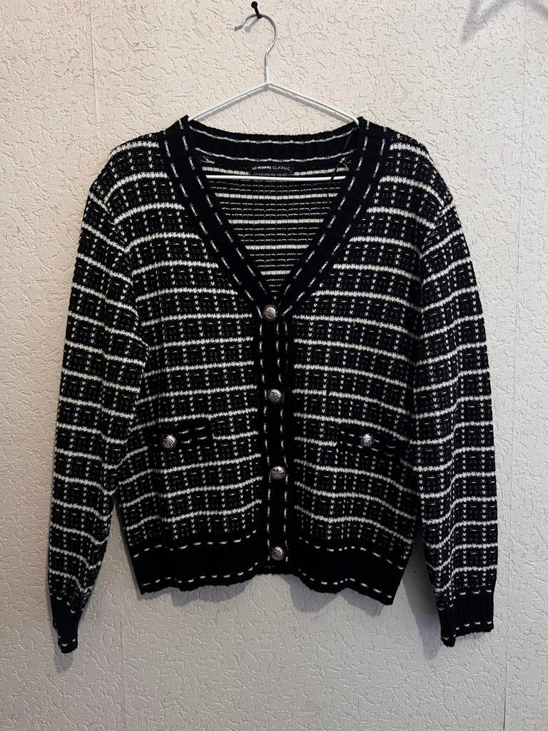dames zwart-wit vest, Ophalen of Verzenden, Zo goed als nieuw, Maat 42/44 (L), Wit