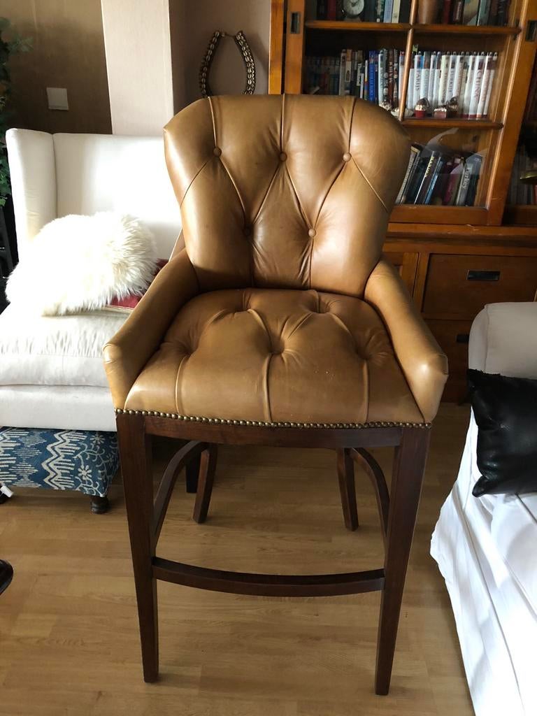 Chesterfield hoge zetel, Ophalen, Zo goed als nieuw, Leer, Eén
