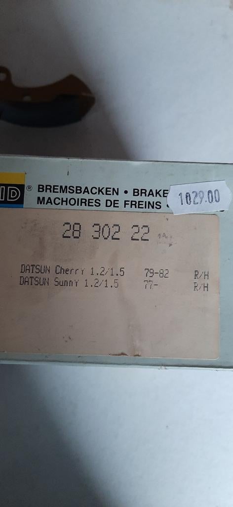 Datsun remschoenen  Jurid  1978  1982, Ophalen of Verzenden