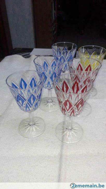 6 Verre coloré de 13 cm