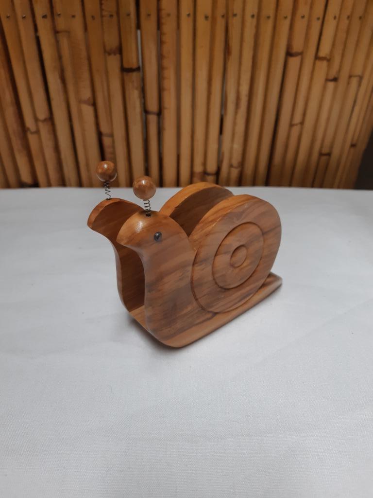 Porte serviette de table vintage 1970 bois massif escargot, Antiquités & Art, Enlèvement ou Envoi