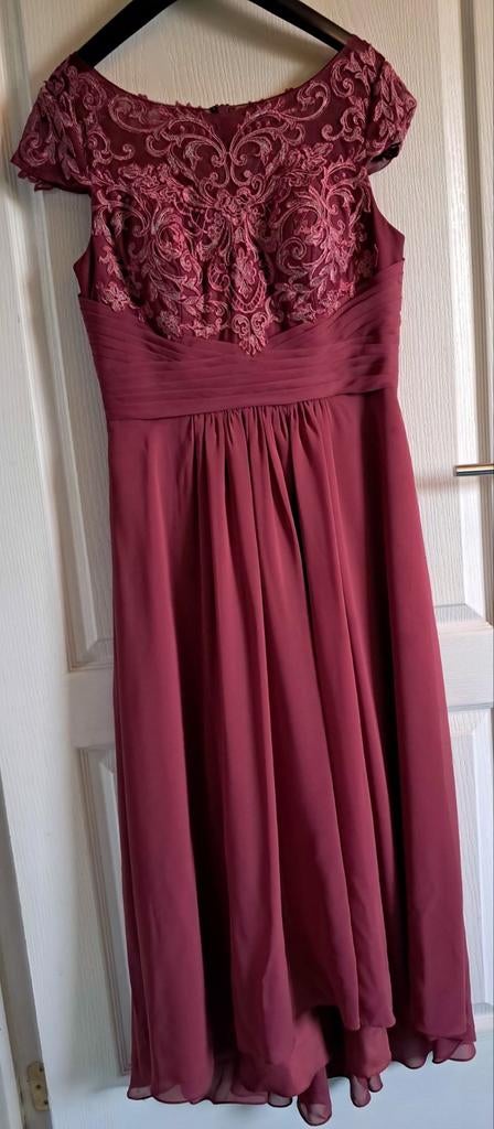 Feestjurk, burgundy, maat 38, 1 keer gedragen, Kleding | Dames, Ophalen of Verzenden, Zo goed als nieuw, Maat 38/40 (M)