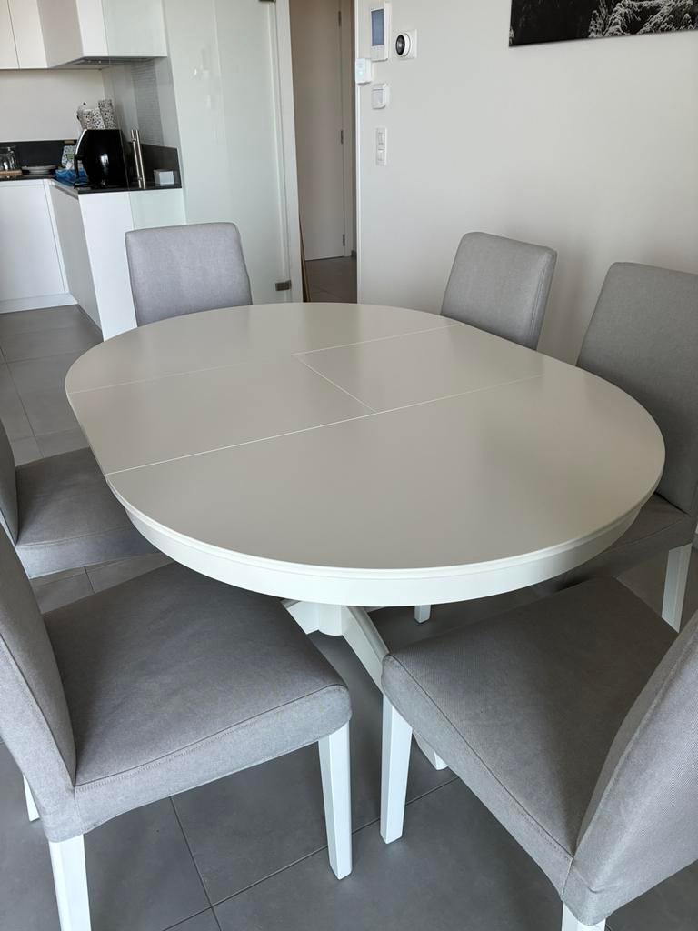 Uitschuifbare tafel met 6 stoelen, Enlèvement, Comme neuf