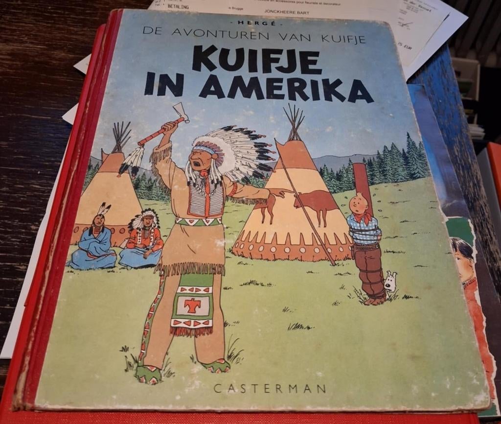 Kuifje - In Amerika, Gelezen, Eén stripboek, Ophalen of Verzenden, Herge
