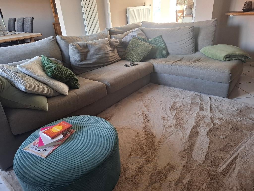 Hoekzetel taupe, Huis en Inrichting, Zetels | Zetels, Ophalen, Modern/landelijk, 250 tot 300 cm, Gebruikt