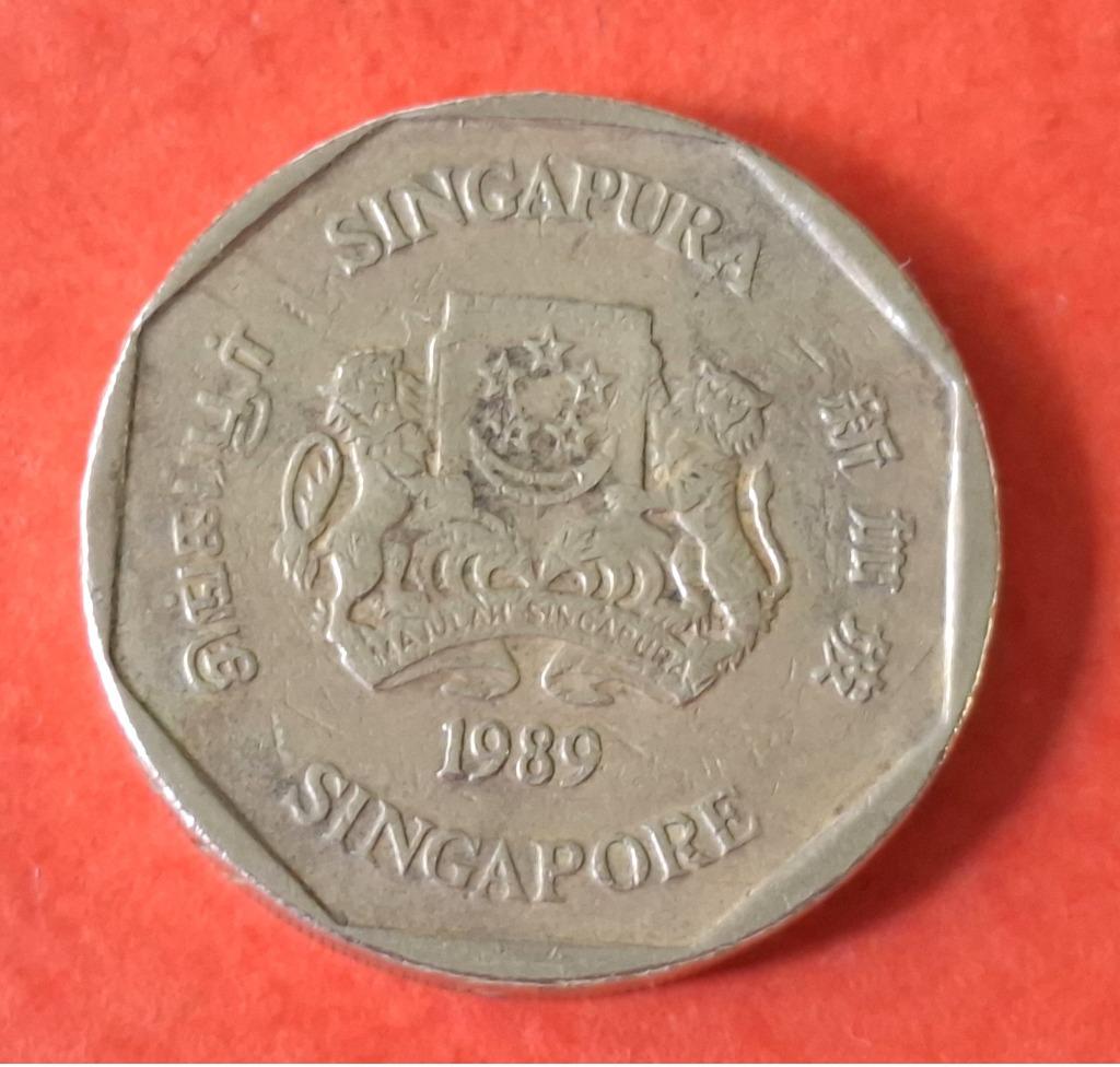 Pièce 1 dollar - Singapour - 1989, Envoi, Asie du Sud Est, Monnaie en vrac