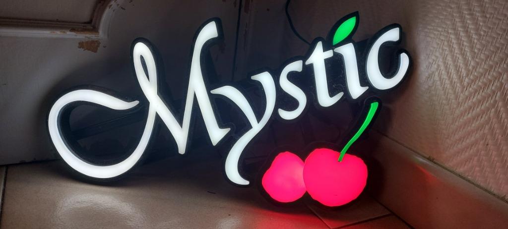 Lichtreclame Mystic bier, Ophalen of Verzenden, Nieuw, Lichtbak of (neon) lamp