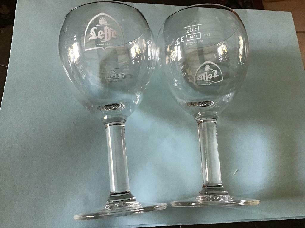 2 Leffe bierglazen M14  0112 ritzenhoff, Verzamelen, Biermerken, Ophalen of Verzenden, Nieuw, Leffe