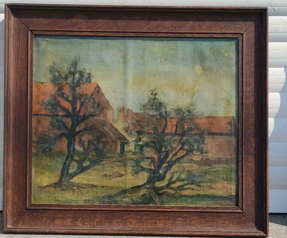 Huile sur toile fermette, Enlèvement ou Envoi