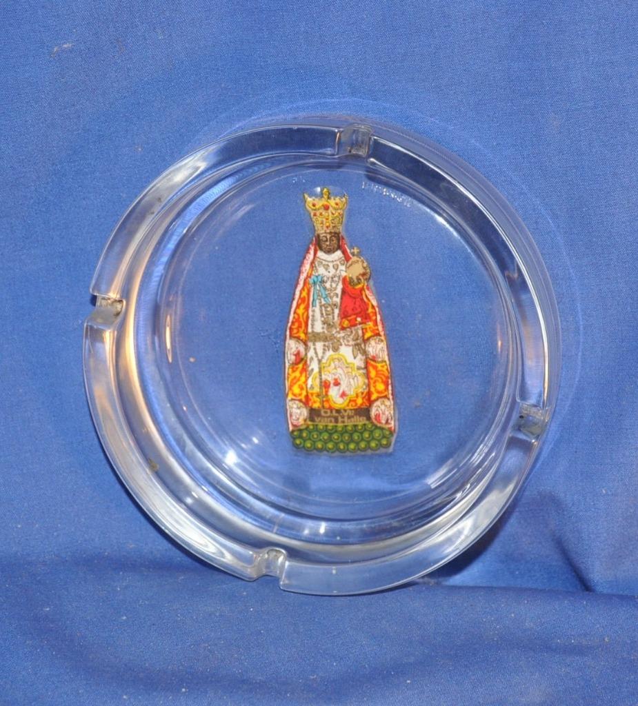 cendrier en verre decor vierge noire de halle, Enlèvement ou Envoi, Comme neuf, Cendrier
