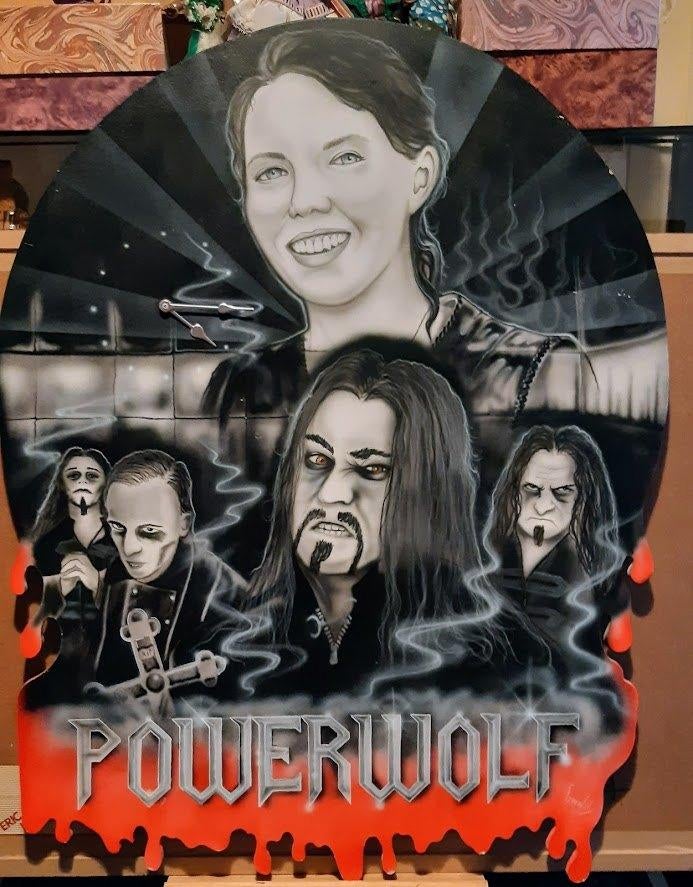 Uniek kunstwerk in airbrush  POWERWOLF, Ophalen