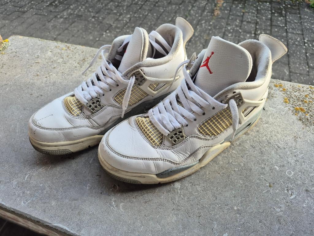 Nike Air Jordan 4 Retro white oreo / tech white maat 44,5, Ophalen, Wit, Nike, Sneakers