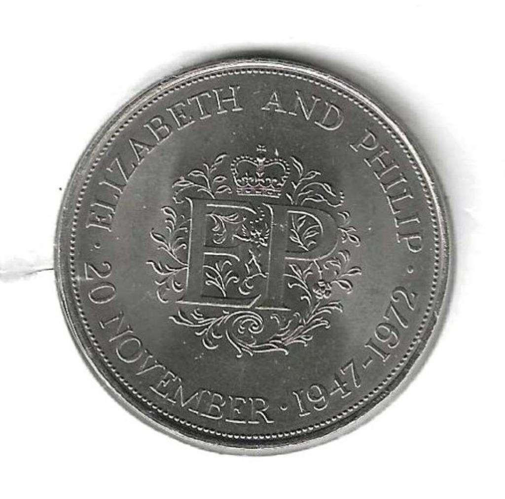 Groot-Brittannië, 25 New Pence 1972, Royal Silver Wedding., Ophalen of Verzenden, Overige landen, Losse munt