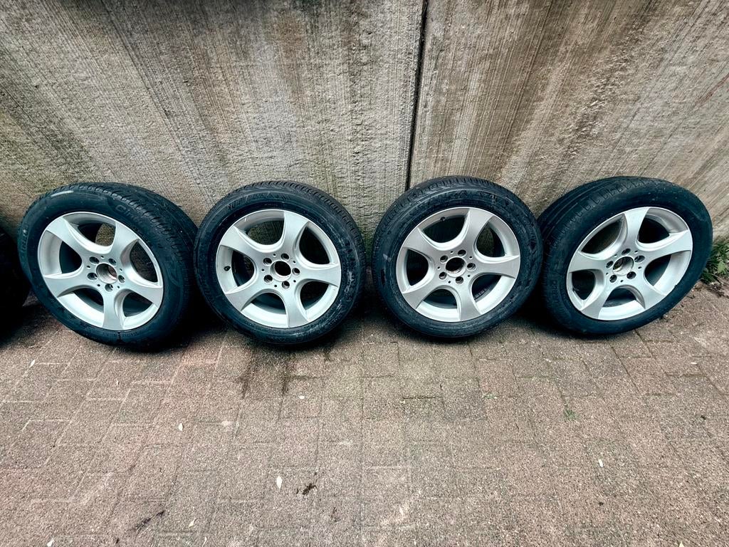 Lot 4 jantes alu 16″ + 2 pneus 205/55 R16, Enlèvement, 16 pouces, Pneu(s)