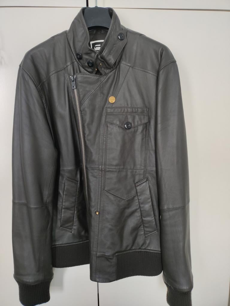 Nieuwe lederen jas: G-Star Raw (Nieuwstaat) Limited Edition!, G-star Raw, Zwart, Maat 56/58 (XL), Ophalen of Verzenden