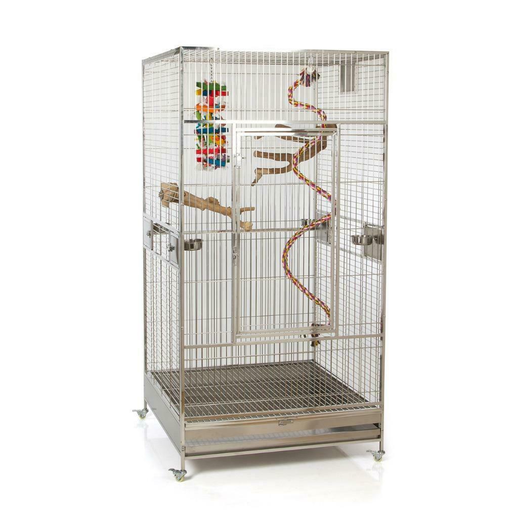 Cage perroquet INOX cage perroquet en inox cage perroquet XL, Envoi, Neuf, Autres matériaux, Volière