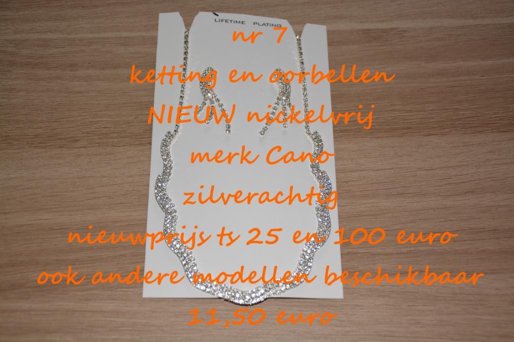 7. Parure de bijoux : collier et boucles d'oreilles, NOUVEAU, Autres matériaux, Blanc, Envoi, Neuf