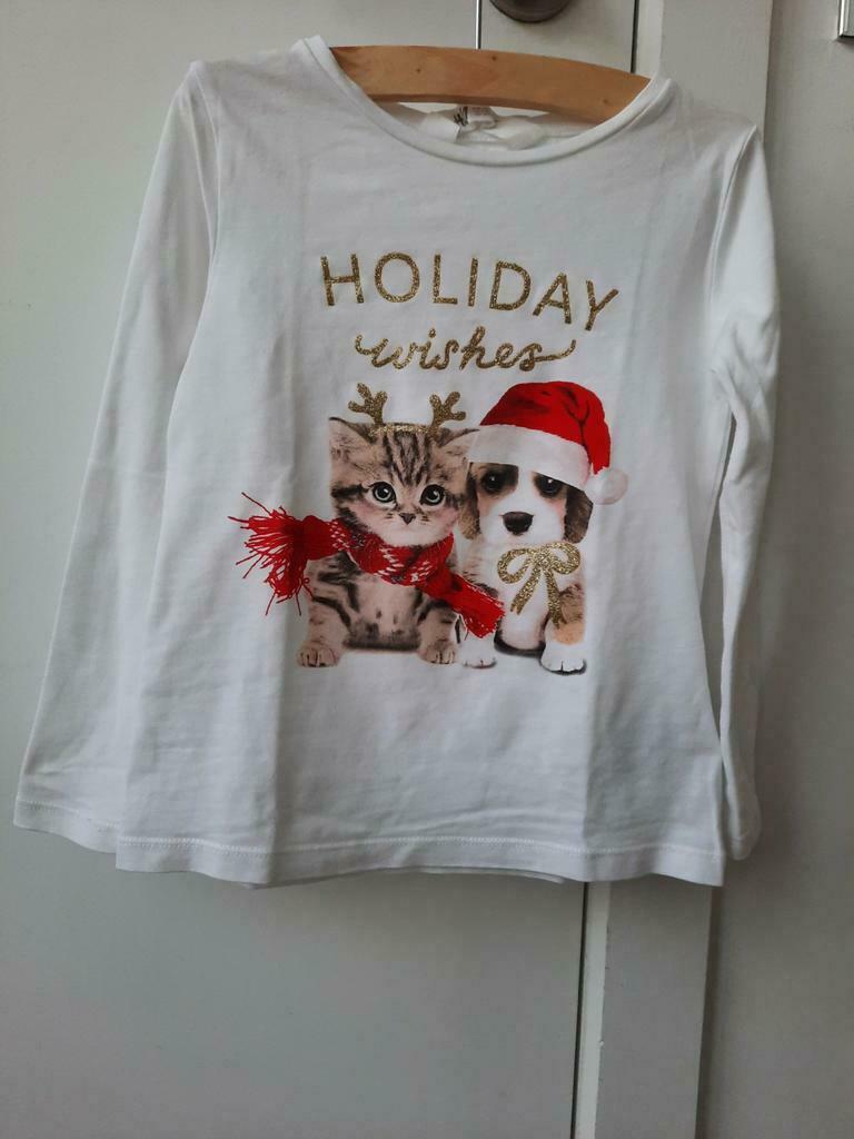 Longsleeve Kerst - H&M - maat 98/104 - meisje, Kinderen en Baby's, Kinderkleding | Maat 104, Meisje, H&M, Ophalen of Verzenden