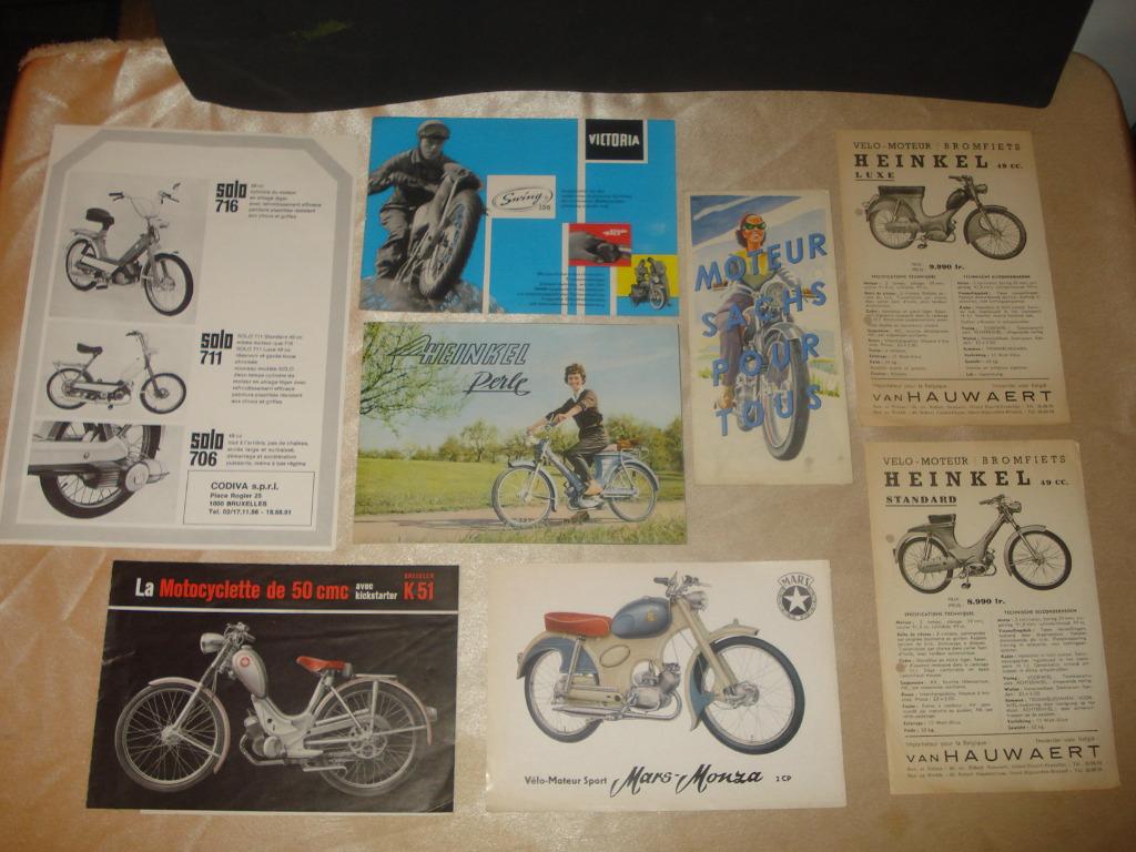 Lot de 8 Anciennes Brochures & Publicités Motos Allemandes, Motos, Modes d'emploi & Notices d'utilisation, Enlèvement ou Envoi