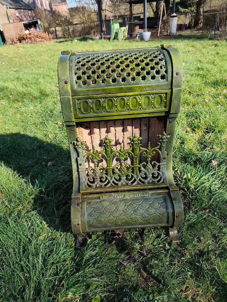 Très beau poêle à mèche en fonte émaillée verte, Enlèvement, Utilisé, Fonte, Autres types