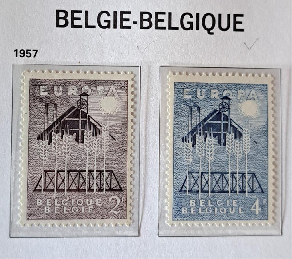 Belgique/Europe OBP 1025-1026 ** 1957, Enlèvement ou Envoi, Non oblitéré