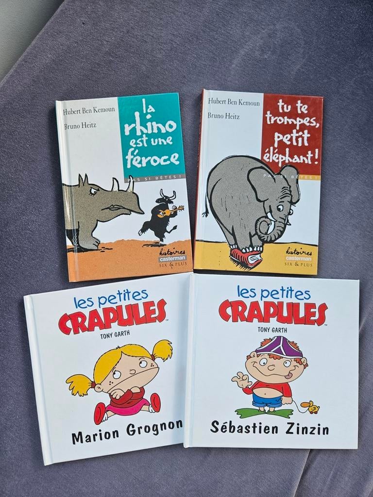 4 livres pour enfants.'Pas si bêtes!''les petites crapules', Boeken, Ophalen, Zo goed als nieuw