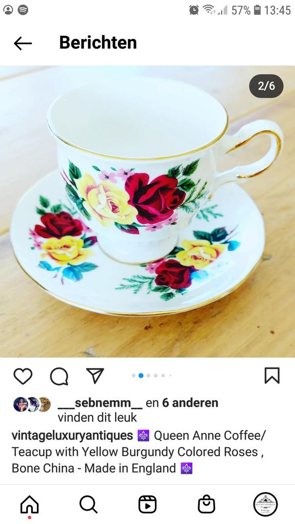 Queen Anne thee kopje, Antiek en Kunst, Antiek | Servies los, Ophalen of Verzenden