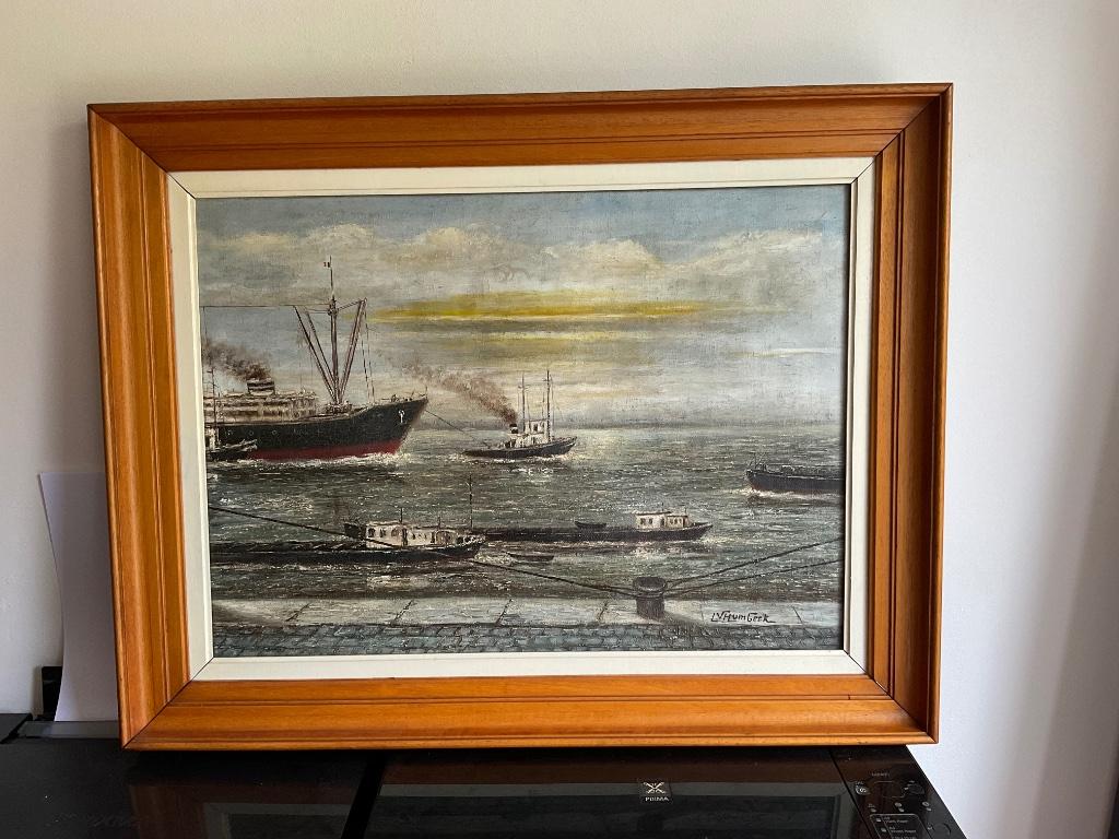 Schilderij olieverf op doek, Antiek en Kunst, Ophalen of Verzenden