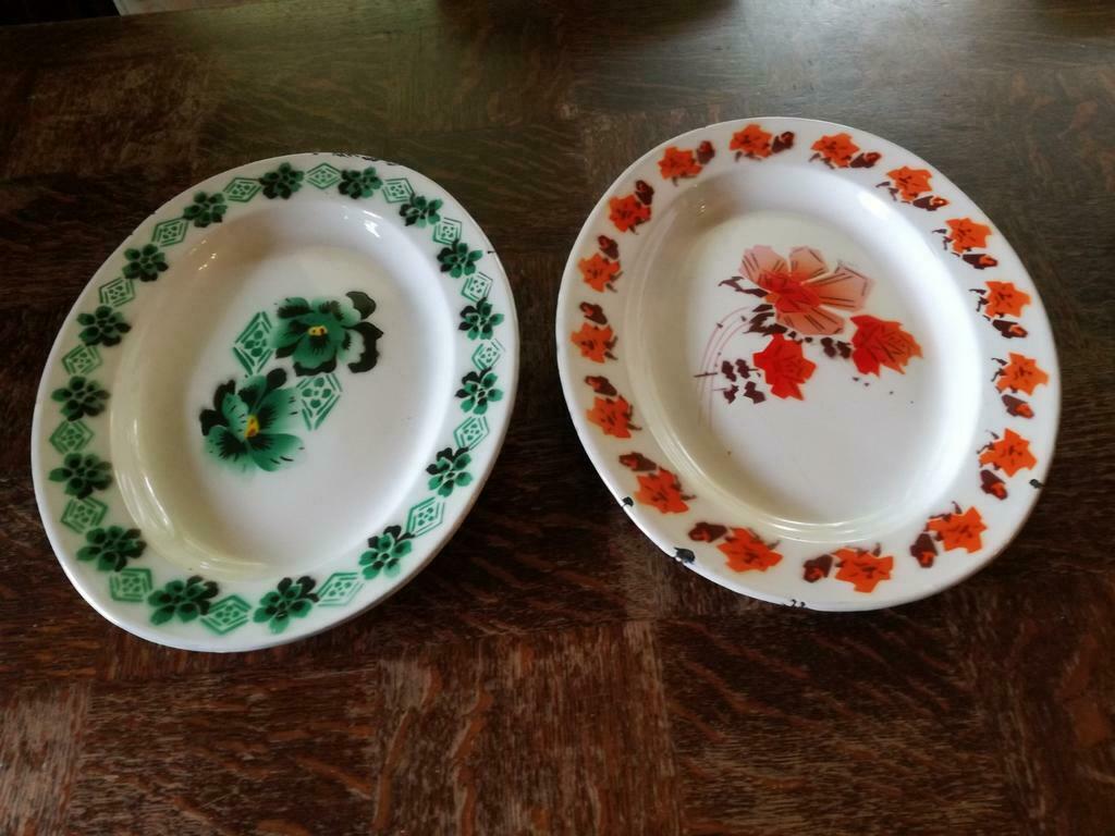 emaille schotels bumper harvest, Antiek en Kunst, Antiek | Email, Ophalen of Verzenden
