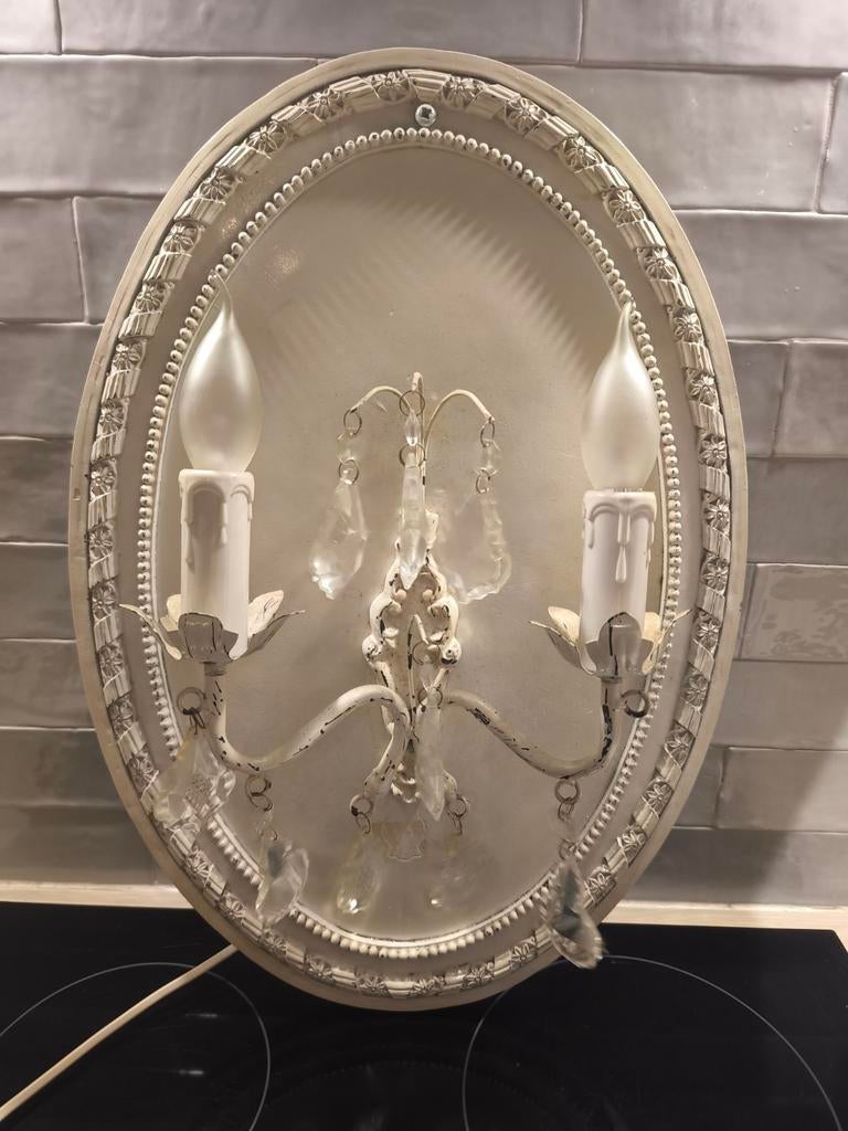 Klassieke kristallen wandlamp, Antiek en Kunst, Ophalen