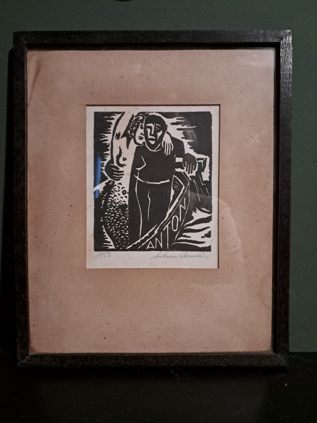 Antoon Vermeylen grafische prent (lino), Enlèvement