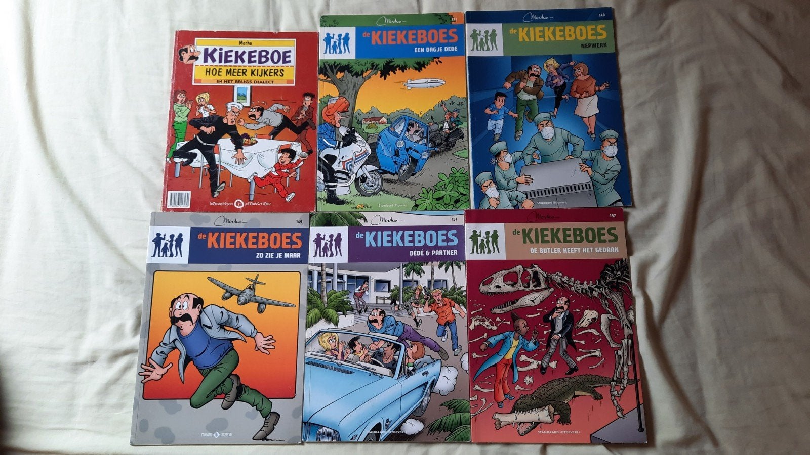 Merho 6x DE KIEKEBOES 133 148 149 151 157 en dubbelalbum, Gelezen, Merho, Ophalen of Verzenden, Meerdere stripboeken