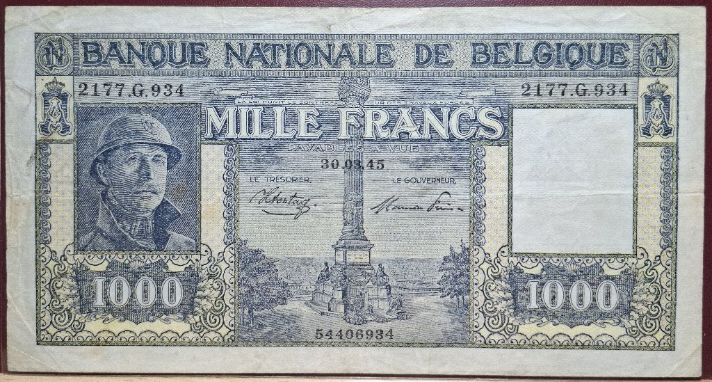 1.000 Frank Type Dynastie, Postzegels en Munten, Ophalen of Verzenden, Los biljet