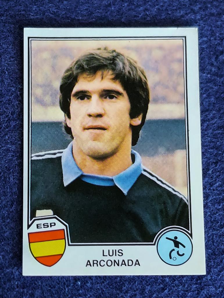Panini sticker voetbal card ' Euro 1982 - L. Arconada ' #155, Ophalen of Verzenden, Nieuw, Poster, Plaatje of Sticker