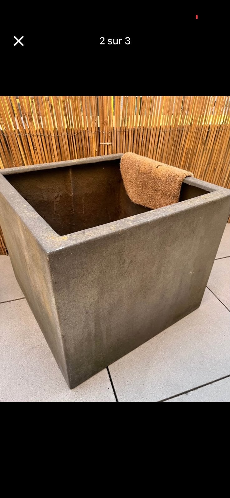 Zeer grote bloempot 65x65x55 (hoogte), Ophalen, Zo goed als nieuw, Beton