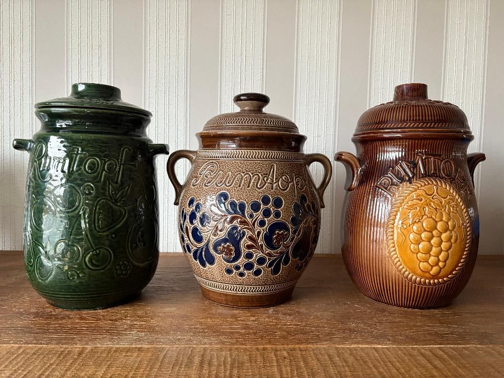 3 Rumtopf potten – West Germany keramiek, Enlèvement ou Envoi