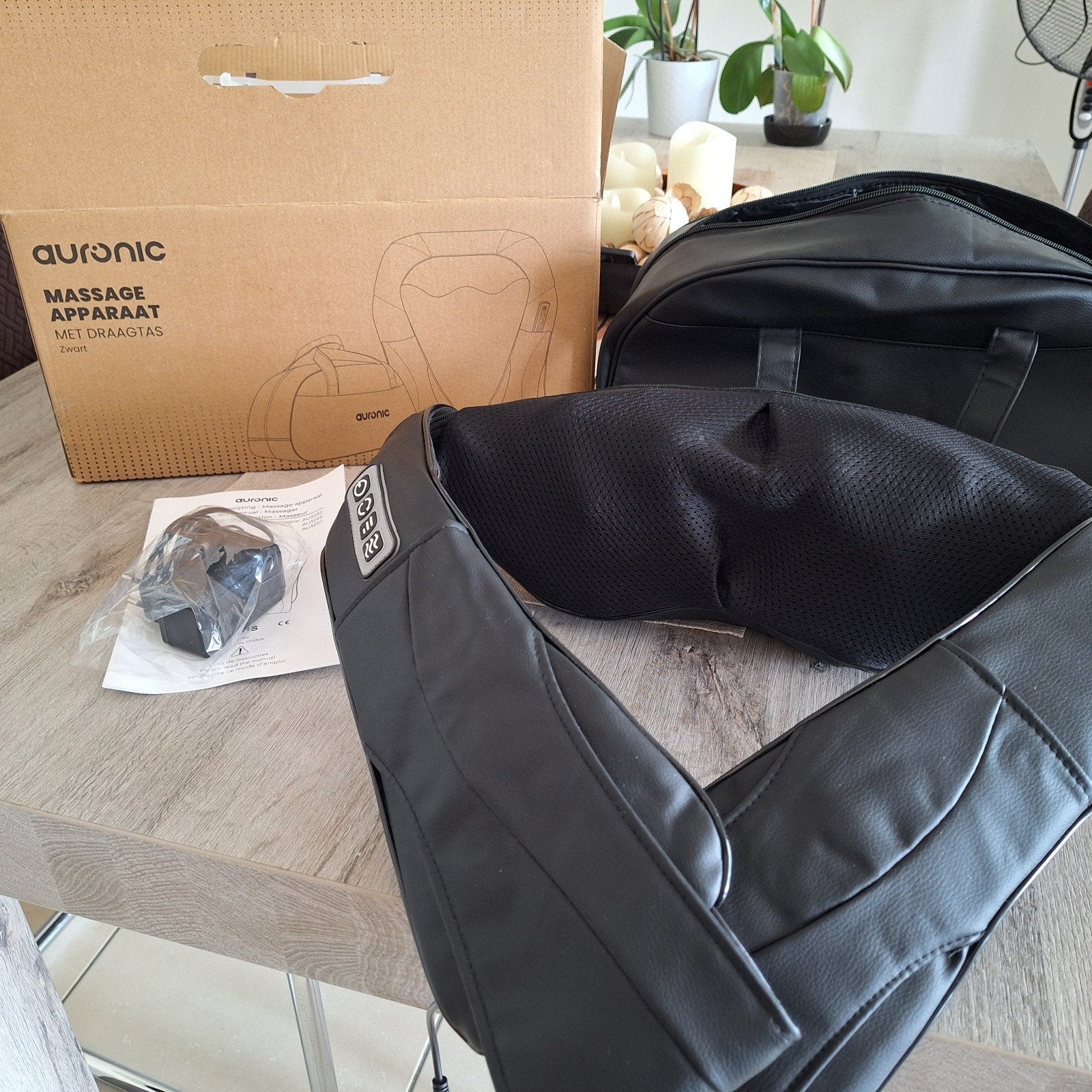 Coussin de massage Shiatsu Auronic - Fonction de chaleur inf, Sports & Fitness, Produits de massage, Enlèvement ou Envoi