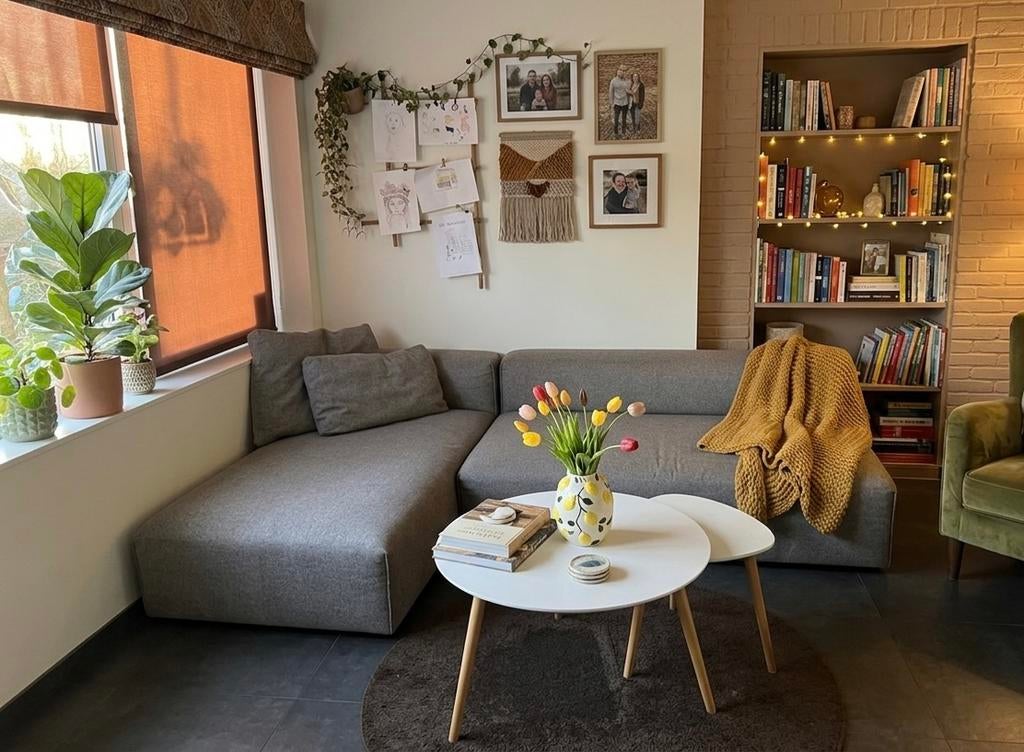 Modulaire Grijze Zetel, Huis en Inrichting, Ophalen, Nieuw, Stof