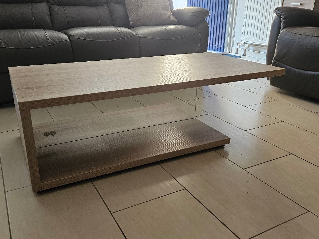 table de salon + meuble tv, Enlèvement, Comme neuf, Rectangulaire, Chêne