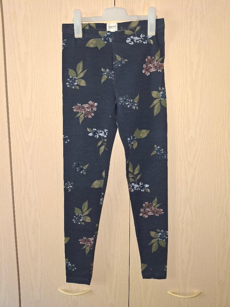 Legging bleu à fleurs taille S, Ophalen of Verzenden, Zo goed als nieuw, Maat 36 (S), Blauw