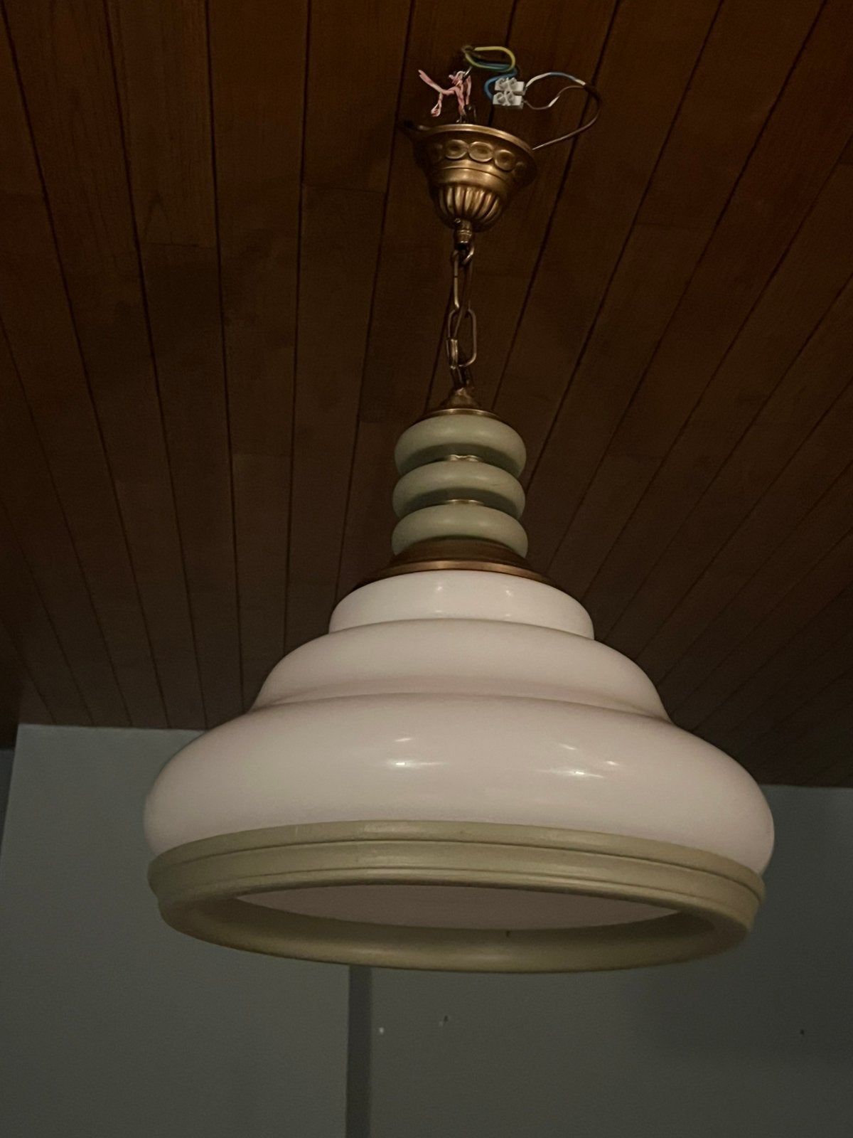 Vintage Art-deco opaline hanglamp, Antiek en Kunst, Ophalen