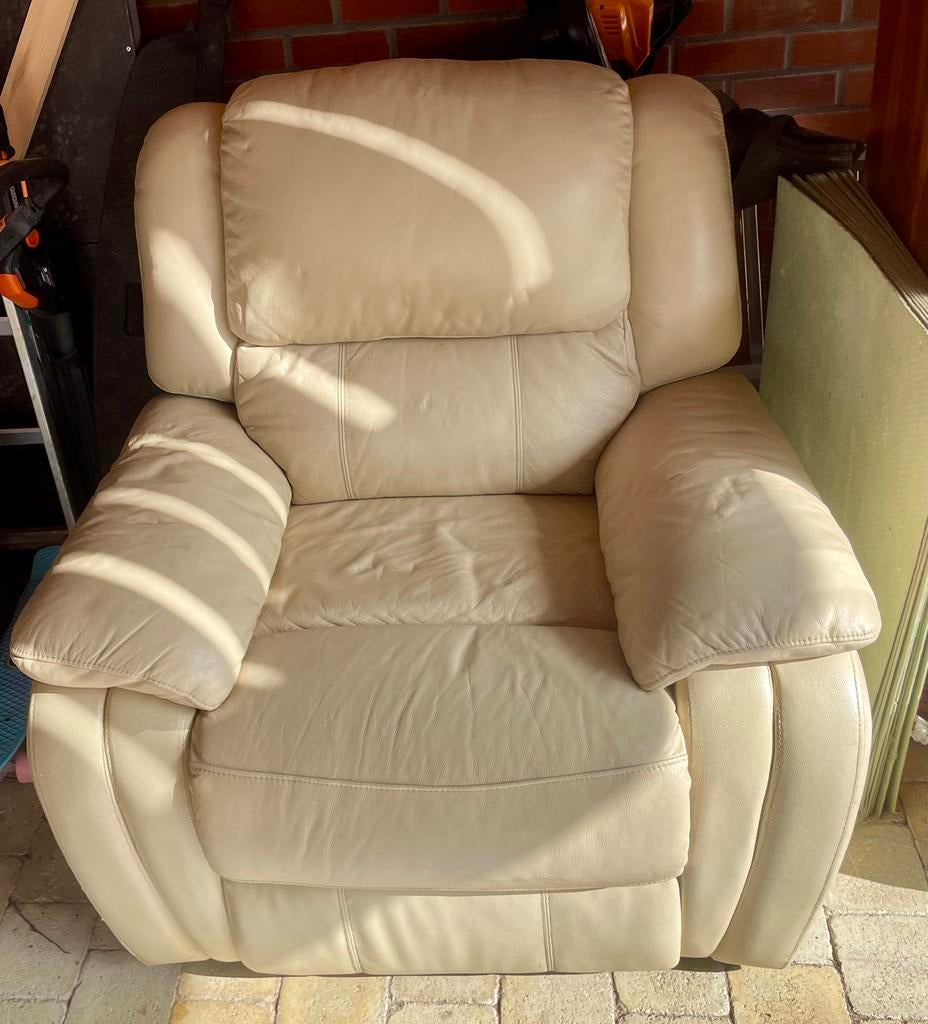 Fauteuil en cuir inclinable, Maison & Meubles, Fauteuils, 100 à 125 cm, Comme neuf, Enlèvement, Cuir