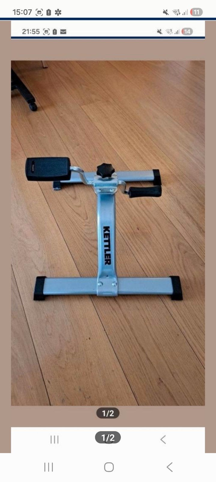 Pédalier de remise en forme de marque kettler, Enlèvement